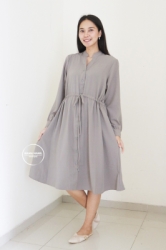 MAMA HAMIL Dress Baju Hamil Menyusui Full Kancing Terbaru Polos Simple Kerja Kantor Casual Nyaman Joy   DRO 1009 3  large